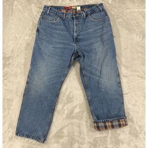 Berne Jeans Mens 40x30 Flannel Lined Carpenter Hammer Loop Work Heavy Insulated‎